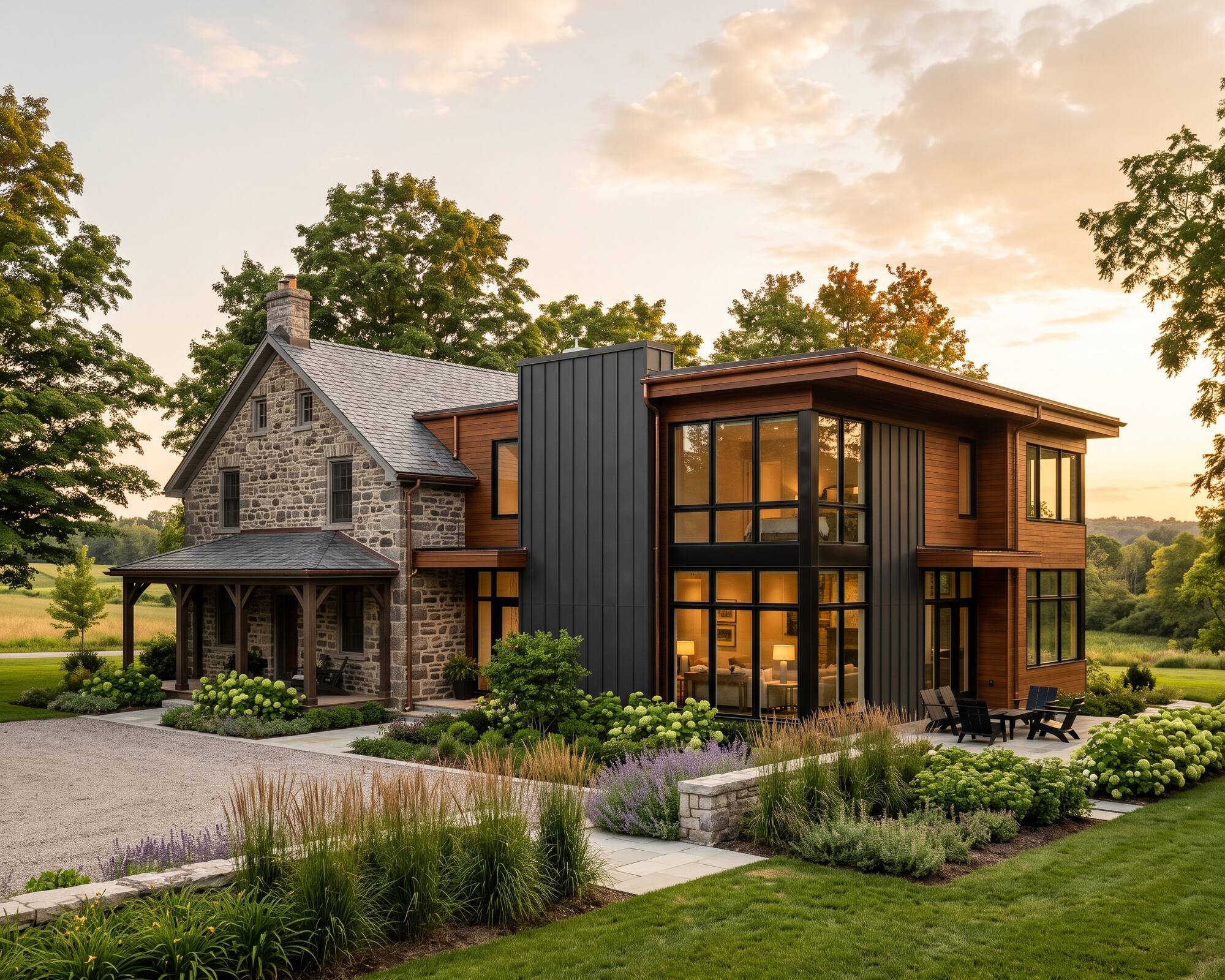High-end estate renovation, elegant kitchen and living space, Guelph